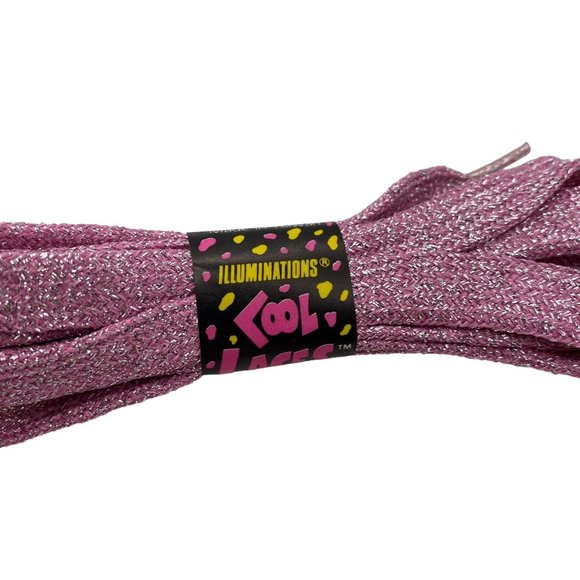 Vintage Illuminations Cool shoe Laces dusty pink glittery sparkle y2K 90s 45" - Picture 2 of 4